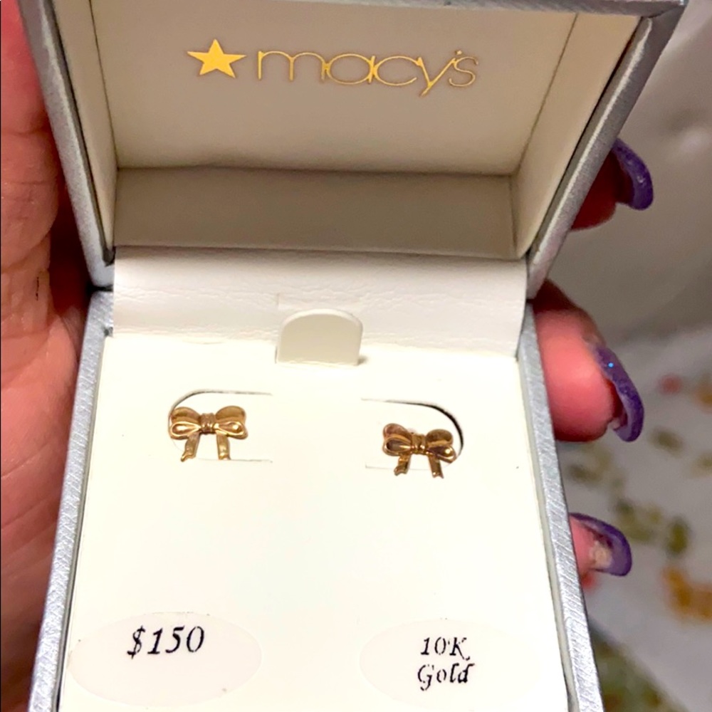 10k bow earrings